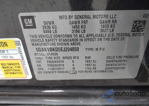 2014 Buick Enclave Leather из США, поврежденный, VIN 5GAKVBKD5EJ294858